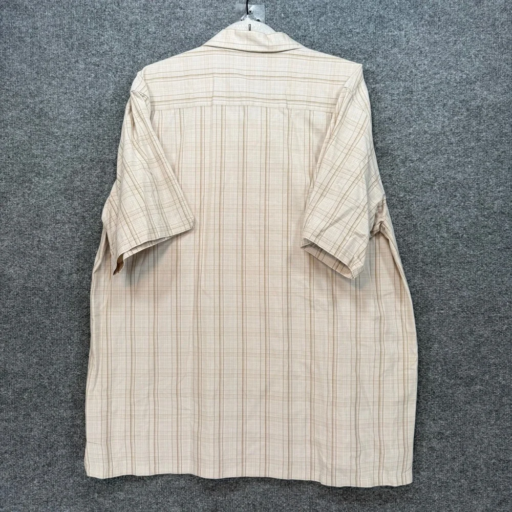 Columbia Button Up Shirt Men XL Tan‎ Plaid Cotton Short Sleeve Casual Gorpcore